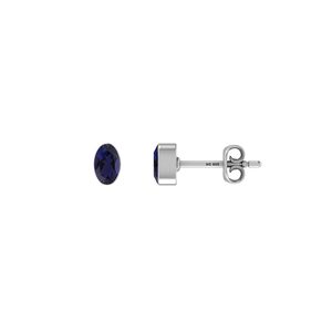 925 Silver Iolite Natural Pear Round Oval Butterfly Lock Stud <b>Earrings</b> Classic Style Bezel Setting Pack 4 Pairs Party Gift - Product Image 1