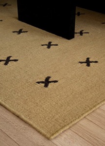 Modern Geometric Living Room Rug with Cross Pattern Flatweave Wool Handmade Minimalist Thin Area Rug for Home Use - Product Image 5