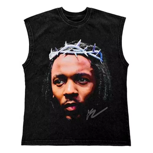 Camiseta sin mangas de punto oversize estilo streetwear para gimnasio, corte personalizado, de algodón/spandex, con cuello en V, para hombre - Product Image 4