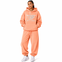 Ensemble de survêtement personnalisable grande taille pour femme, best-seller automne/hiver : sweat à capuche oversize et pantalon de survêtement molletonné long