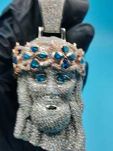 Hip Hop Jesus Head Custom VVS Moissanite Iced Pendant Diamond <b>Tester</b> Pass Religious Faith 925 Sterling Silver <b>Gold</b> Plated Luxury - Product Image 5