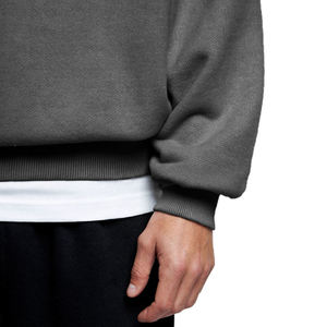 Sweat-shirt personnalisé coupe ample délavé à l'acide 100% coton à manches longues en molleton côtelé pour homme - Product Image 6