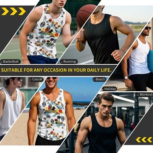 Camiseta sin mangas para hombre, cuello redondo, informal, estampada, transpirable, poliéster, OEM, al por mayor, con ilustración de gorila, camisetas sin mangas de alta definición - Product Image 6
