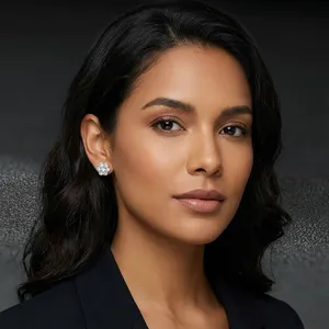 Boucles d'oreilles clous pour femme en diamant taille brillant, couleur D, synthétique, cultivé en laboratoire, certifié IGI, plaqué or 9 carats, classiques, pour usage quotidien - Product Image 1