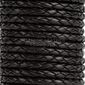 Indian Supplier 5mm Black Bolo Braided Leather Cord Genuine Leather <b>Rope</b> for Gift <b>Packaging</b> Material and Decorative Home Craft - Product Image 6