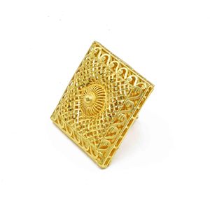 แหวนแต่งงานแบบดั้งเดิมสไตล์ดูไบ ชุบทอง 14K/18K/24K ไมครอน สำหรับขายส่ง - Product Image 1