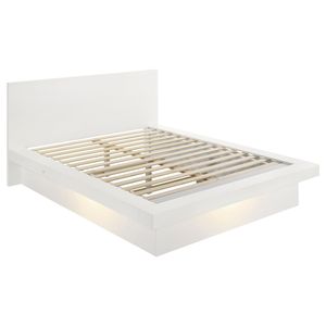 Letto matrimoniale imbottito Tokyo Snow White Wood Queen con pannello LED - Product Image 2