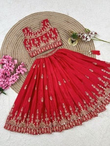 Conjunto de lehenga bordado de estilo tradicional indio-pakistaní para niñas, para bodas, para edades de 2 a 15 años. - Product Image 5