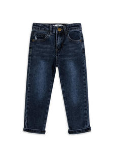 Jeans Azules Sólidos con Detalles Desgastados Blancos al por Mayor para Niños y Niñas Pequeñas, Mezclilla 100% Algodón, Ropa Infantil Informal Elegante - Product Image 5