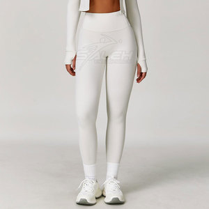 Ensemble de sport confortable avec bas taille haute et matière extensible douce pour les entraînements quotidiens, ensemble de yoga 3 pièces - Product Image 5