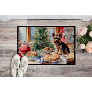 New Yorkie <b>Christmas</b> Cookies Doormat 18H X 27W Non-Slip Indoor Outdoor Low Pile Rug Washable Front Door Entryway <b>Mat</b> NEW - Product Image 2