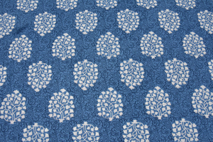 Sábana Plana de Algodón Estampada de Jaipur, Diseño Geométrico Azul, Estilo Clásico para Todas las Temporadas, Uso Doméstico para Adultos - Product Image 3