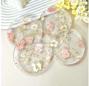 Meilleure vente sous-verre en résine bois multi-usages décor à la maison pour cuisine décoration de la maison avec fleur modèle - Product Image 1