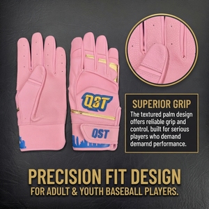 Gants de frappe de baseball professionnels à paume rembourrée, fermeture auto-agrippante, coutures durables, couleur/logo personnalisables pour équipes jeunes - Product Image 6