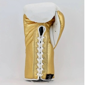 Customized Lightweight No Boxing No Life Canelo White Gold Real Cowhide Leather Unisex Boxing <b>Gloves</b> Mexican Style Lace-Up - Product Image 6