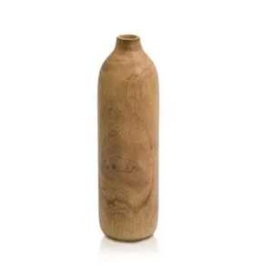Vase à fleurs en bois massif fait main, haut, pour table, en bois naturel, vase cylindrique pour fleurs, décoration intérieure - Product Image 1