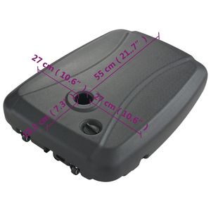 Base per Ombrellone Standard in Plastica Nera, Design Rettangolare per Ombrelloni da Patio e Basi - Product Image 6