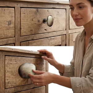 Bouton de meuble rond en fonte avec vis et rondelle pour poignée de meuble, installation facile, style industriel, Beads Art CK 558 - Product Image 3