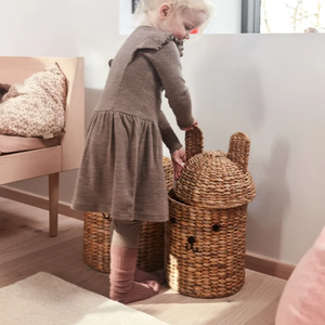 Panier de rangement écologique en jacinthe d'eau pour jouets, motif ours et lapin, idéal pour bébé, vente en gros depuis le Vietnam - Product Image 4