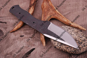 Couteau utilitaire de camping et d'extérieur à lame pleine en acier au carbone 1095, fait main, style industriel, pointe tombante, support OEM/ODM - Product Image 6