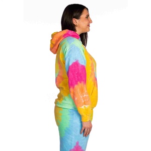 Wholesale Plus Size Women's Tie Dye Hoodie Fleece Casual Autumn Full Sleeve Hooded <b>Sweatshirt</b> Pants Matching Outfit Women Hoodie - Product Image 3