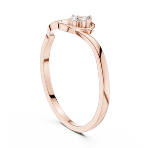 Anillo apilable de oro macizo de 14k para mujer, con diamante clásico de corte redondo, minimalista, para regalo, compromiso, aniversario, boda - Product Image 5