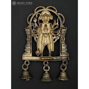 รูปปั้นทองเหลืองแขวนผนังลาย panchamukhi hanuman พร้อมระฆัง Superfine 7 "สินค้าประเภทพรีเมี่ยม - Product Image 4