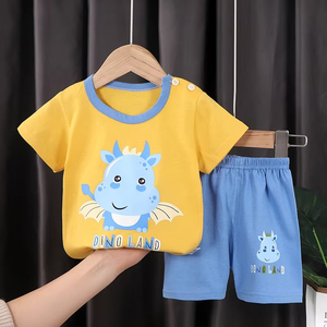 Vêtements pour enfants en gros pour l'été, t-shirt à manches courtes pour bébé, ensemble de vêtements pour garçons, printemps, 100% coton - Product Image 4