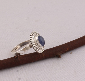 Anillo de Boda Clásico de Tanzanita Natural, Plata de Ley 925, Gema Azul Violeta, Joyería Fina para Mujer - Product Image 6