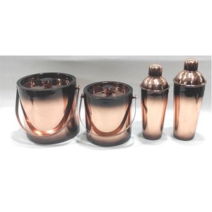 Juego de Coctelera de Acero Inoxidable Martillado, Cubeta Redonda para Bebidas, Cubeta Metálica Morada para Servir Bebidas, Cubitera - Product Image 3