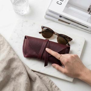 Soft Cowhide Leather Heavy Duty Smell Proof Classic Protection <b>Glasses</b> Case Genuine Pouch Luxury Slim Handmade Vintage <b>Reading</b> - Product Image 5