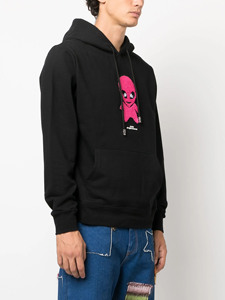 Pink Alien Graphic Pullover Hoodie Cute Cartoon Alien <b>Black</b> Hoodie Streetwear Alien Print Hoodie Oversized Pink Character Hoo - Product Image 3