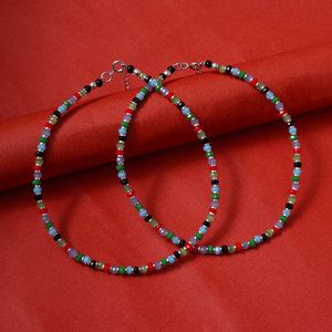 Wholesale Natural 925 Sterling Silver Beaded Anklet with Faceted Gemstones Handcrafted <b>Boho</b> Adjustable Gemstone Anklet Handmade - Product Image 3