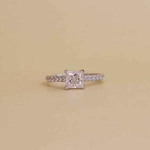 Indian Manufacture Emerald Cut Diamond Engagement Ring in 14K and <b>18K</b> Solid <b>Gold</b> for Women Available for Factory Price - Product Image 2