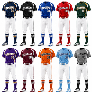 Camiseta de Béisbol Personalizada con Bordado y Estampado por Transferencia Térmica, Transpirable, Talla Grande, Larga, con Nombre y Número del Jugador, Tela Tackle Twill en la Parte Delantera - Product Image 2