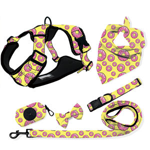 Pita Poliester Motif Hewan Rantai Emas Tali Tarik Otomatis Kalung Anjing Mewah Serbaguna <span class=keywords><strong>Harness</strong></span> Reflektif Ramah Lingkungan - Product Image 4