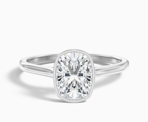 Cushion Cut Moissanite Bezel Setting 925 Sterling Silver Gold Plated Luxury Elegant Engagement Wedding <b>Ring</b> Square <b>Dainty</b> - Product Image 4