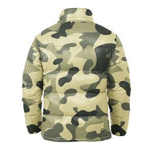 Men's Camouflage Puffer <b>Jacket</b> Windproof Thick Down Filling Zipper Closure Stand Collar Casual Winter Style Regular Fit - Product Image 4