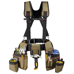 Ceinture porte-outils professionnelle avec bretelles, harnais porte-outils pour électricien, ceinture porte-outils multi-poches réglable à prix raisonnable - Product Image 1