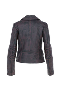 Veste de moto en polyester tricoté sur mesure pour femmes avec fermeture éclair et broderie, respirante et imperméable - Product Image 6