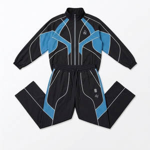 Conjunto de Chaqueta y Pantalones Deportivos Impermeables con Capucha para Hombre, Diseño Personalizado OEM, Estampado Reflectante, Estilo Casual para Exteriores - Product Image 2