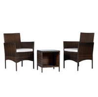 Ensemble de table et de chaises en rotin poly moderne et compact tissé à la main pour hôtels, parcs, villas, salon, prix des articles chauds
