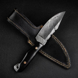 Couteau de chasse industriel OEM en acier inoxydable fait main Becknell, à lame fixe, à motif torsadé à changement rapide, avec clip modifié, vente en gros - Product Image 5