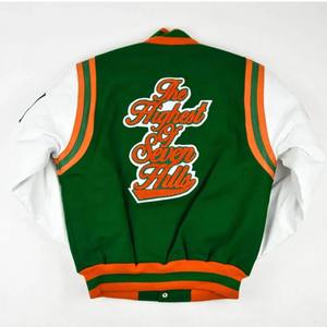 Veste universitaire personnalisée avec logo, manches en cuir, broderie, veste de baseball pour homme, veste Letterman, veste de baseball universitaire pour homme - Product Image 2