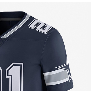 2026 New Design Custom Heat-Transfer Printed Short Sleeve Breathable Plus Size Eco-Friendly Quick Dry American Football Jersey - Product Image 3