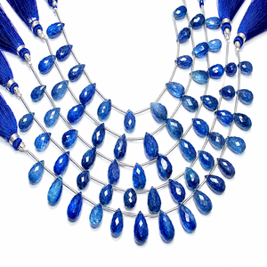 Kyanite Faceted Teardrop <b>Beads</b> <b>Top</b> Quality Kyanite Drops <b>Beads</b> Natural Blue Kyanite <b>Beads</b> Briolette 8 Inch - Product Image 2