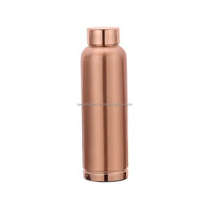 Bouteille d'eau en cuivre massif OEM personnalisée avec bouchon à vis, étanche, pour boisson ayurvédique, vente en gros, bouteille de yoga - Product Image 2