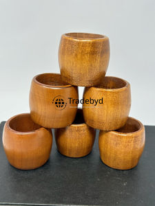 Anneau de serviette en bois classique et moderne, fait main, écologique, durable, décoration de table, accessoires de table haut de gamme pour hôtels et mariages - Product Image 3