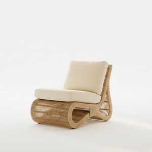 Chaise de salle à manger minimaliste en rotin, légère, durable, confortable et écologique pour l'extérieur, idéale pour chambre, ferme, parc, villa, hôtel - Product Image 1