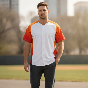 Factory Direct 100 Polyester Custom Baseball Uniform Blank Mesh Button <b>Down</b> Retro Vintage Team Uniform Sportswear - Product Image 5